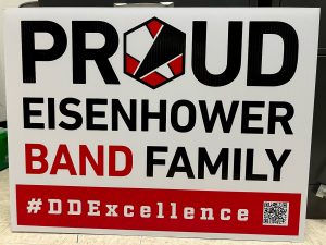 lawn sign with band's logo