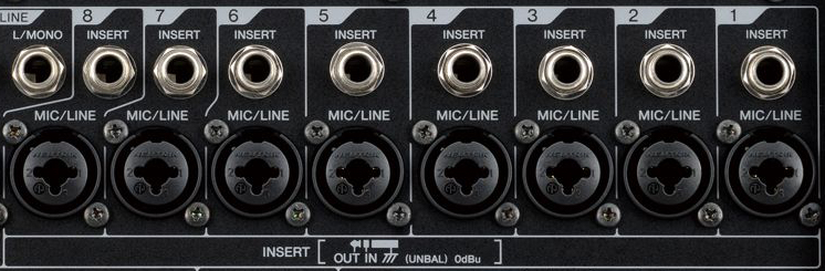 View of panel inputs.