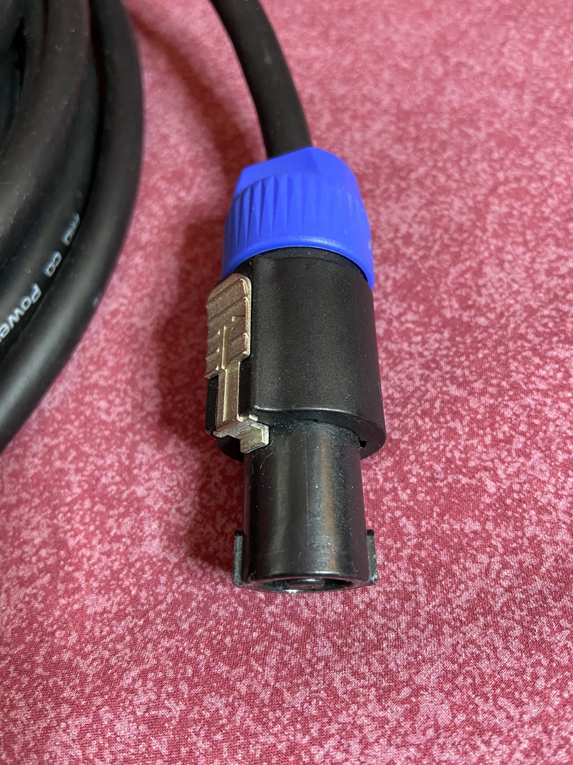 Closeup of cable end connector.