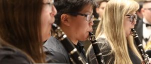 Slippery Rock University's wind ensemble's clarinet section