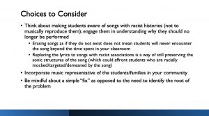 song from racist songs lecture presentation