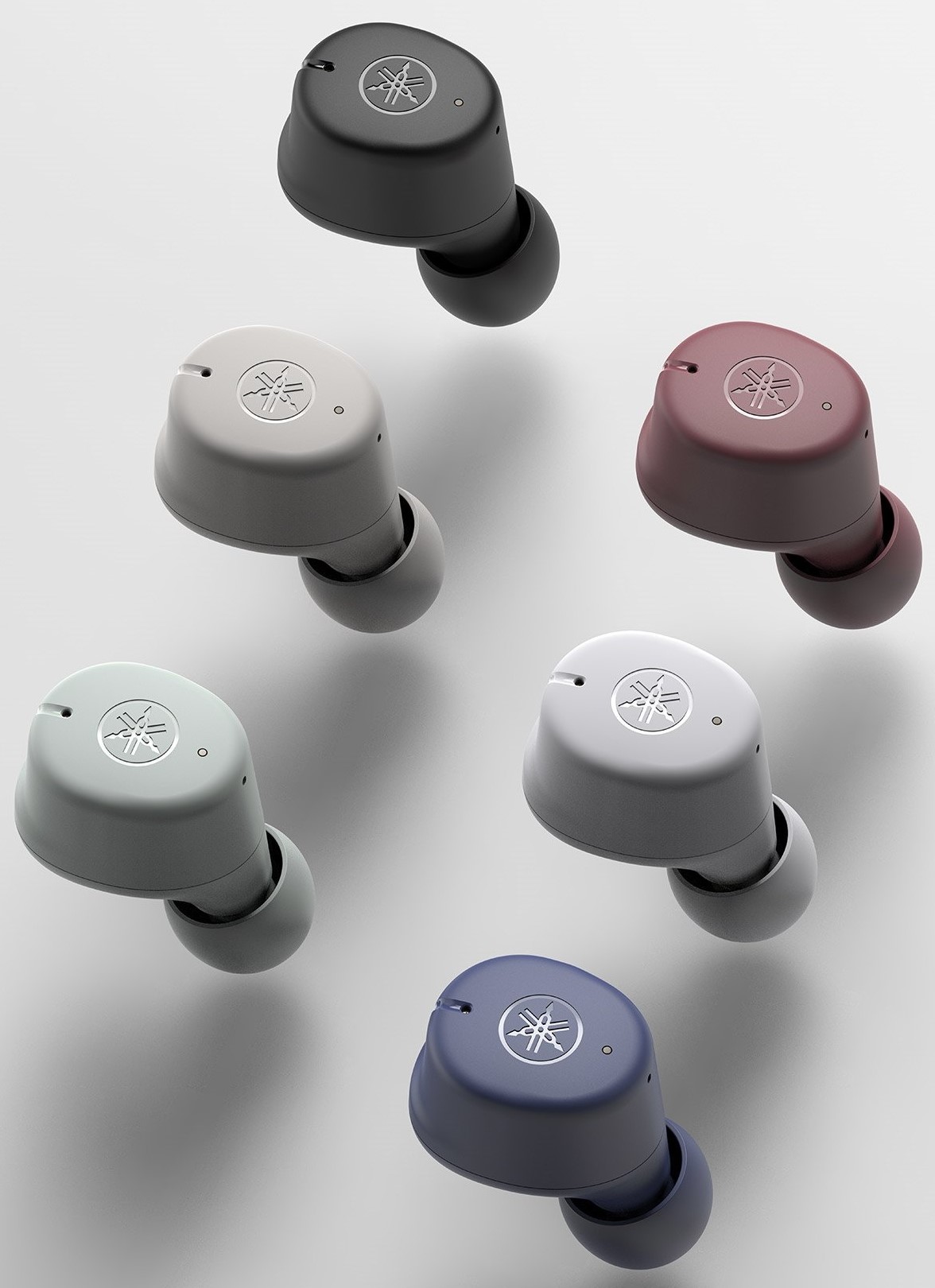 Six different colors of ear buds.