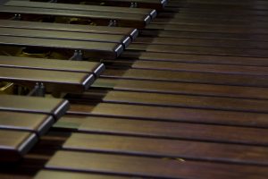 closeup of marimba bars
