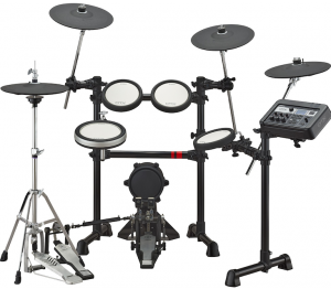 An electronic drum kit.