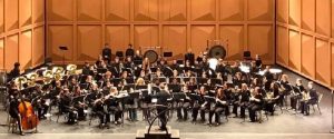 York Middle School concert band performing on stage