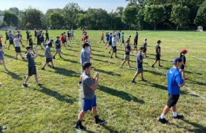Springfield High School marching band outdoor rehearsal
