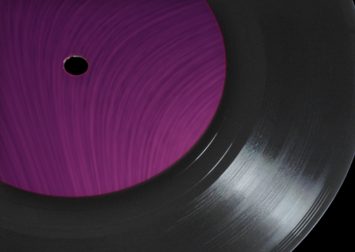 Closeup of a 12 inch vinyl record.
