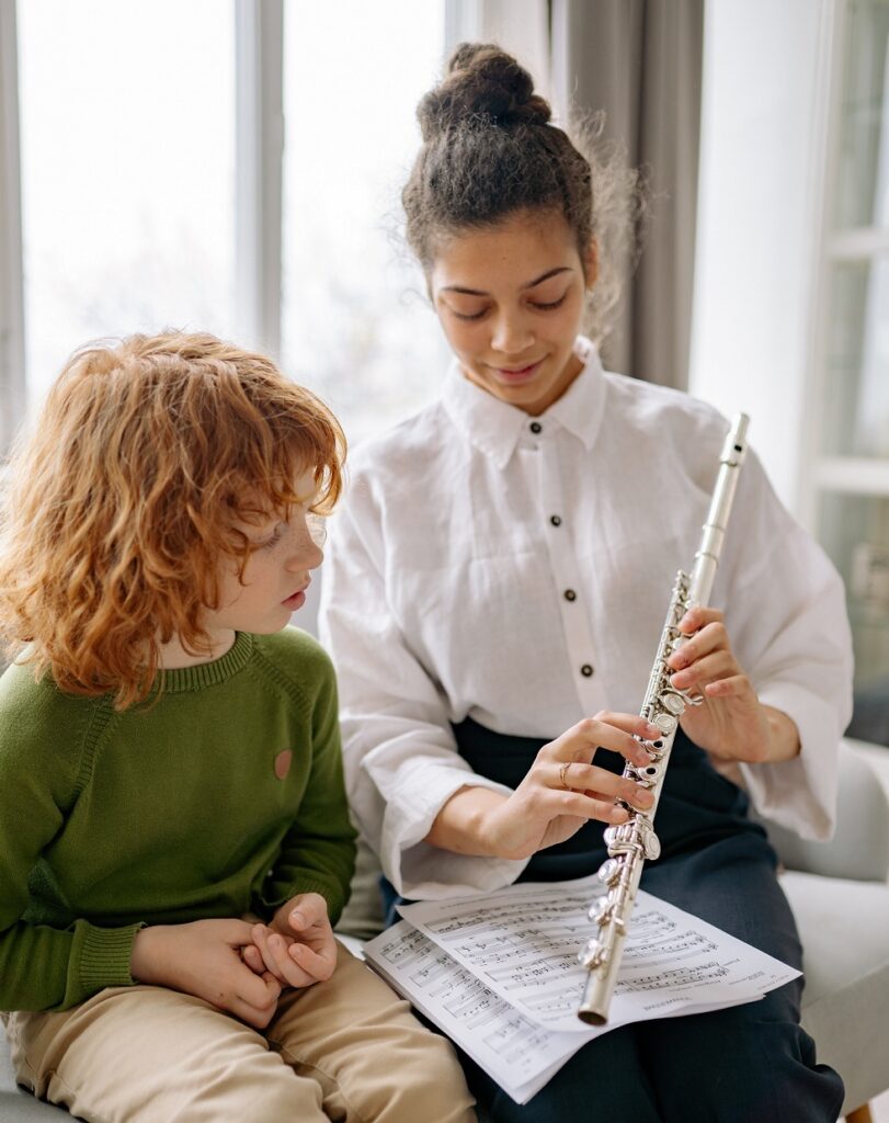 flute student and teacher
