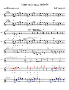 notation about harmonizing a melody, page 1