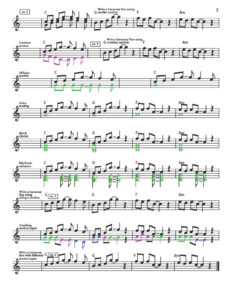 notation about harmonizing a melody, page 2