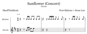 notation of the song "Sunflower"