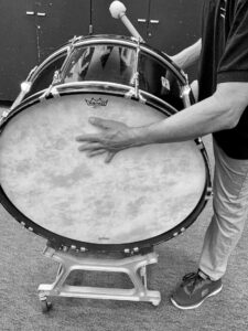 use left and right hands to dampen bass drum