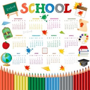 colorful school calendar
