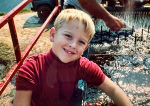 author as a child on the family cranberry farm