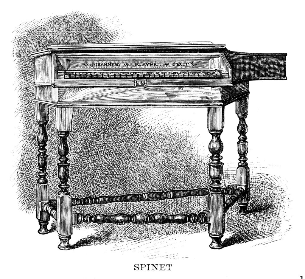 Drawing of a small piano.