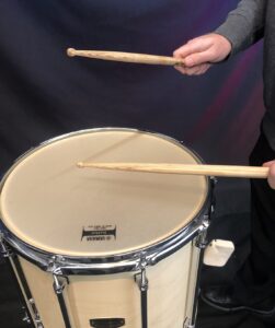 student playing snare drum 