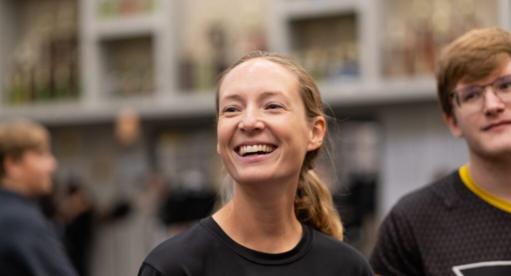 smiling music educator