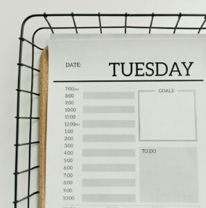 blank daily schedule