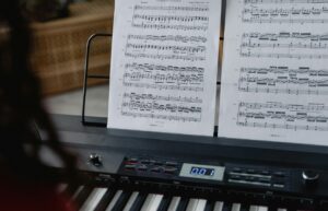 keyboard and sheet music