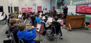 rehearsal in music class at Bethel-Tate Middle School
