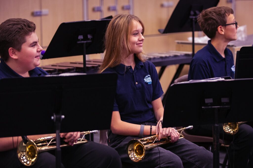 band students during rehearsal