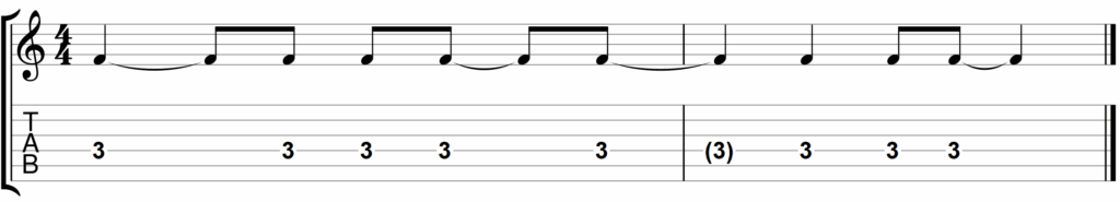 Musical notation showing ties.