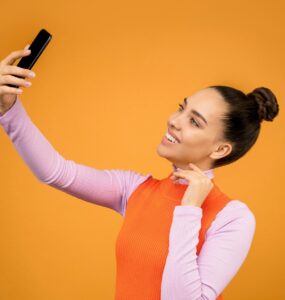 woman taking selfie