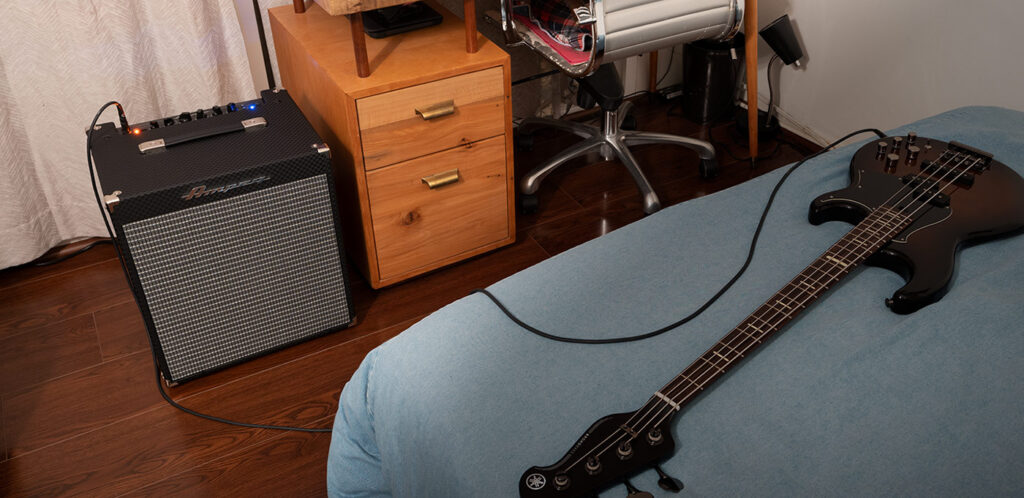 A small bass practice amp.