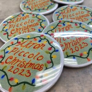 2023 Akron Piccolo Christmas buttons
