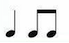 Musical notatation showing a quarter note and two eighth notes.