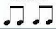 Musical notatation showing two eighth notes and two eighth notes.