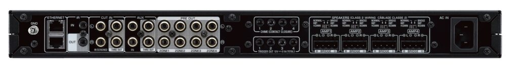 Rear panel of a Yamkaha quad streamer.