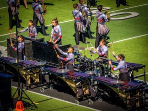 Forney High School band performing on field