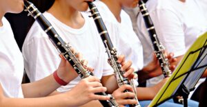 clarinet section during rehearsal