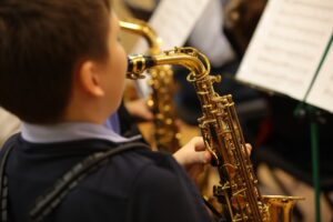 students playing saxophone