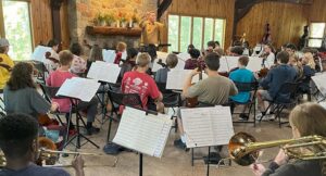 Justice Page Middle School band rehearsing