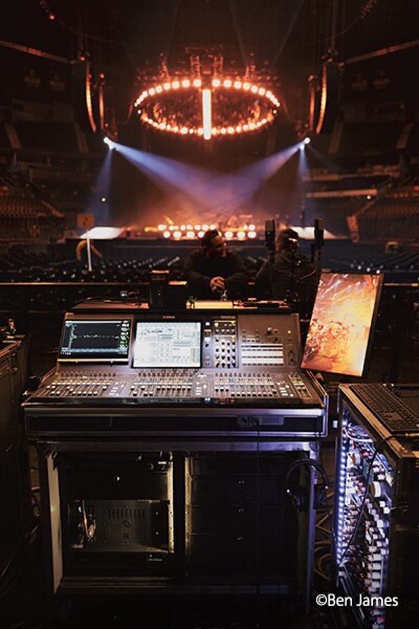 audio mixer at a music venue