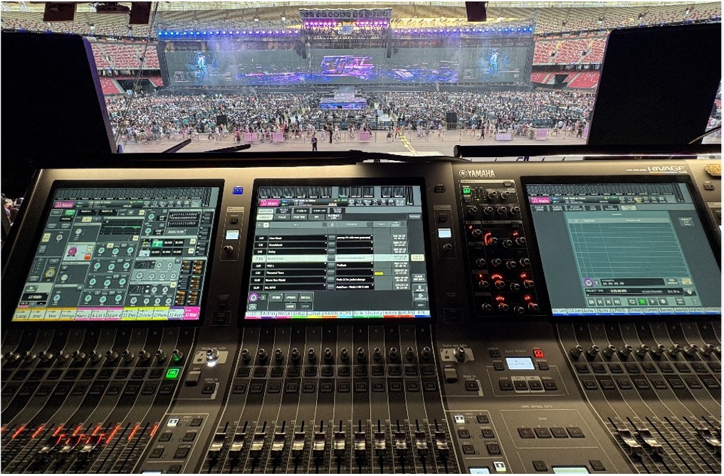 audio mixer at a concert