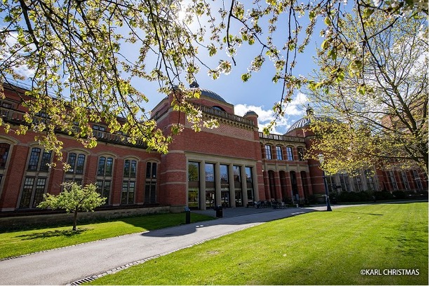 building with green lawn