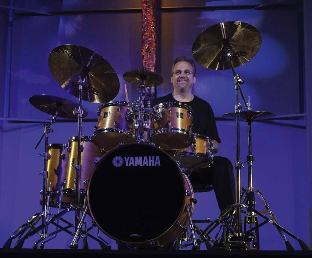 drum set performer on stage