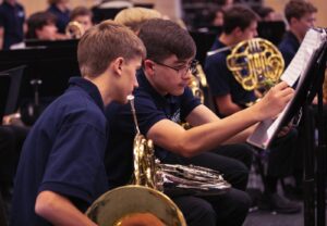 French horn students during rehearsal
