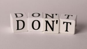 letter blocks spelling out the word DON'T