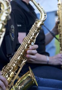 student playing saxophone 