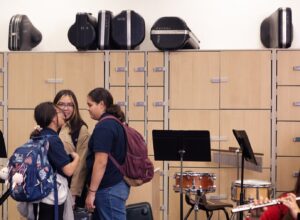 band students in classroom
