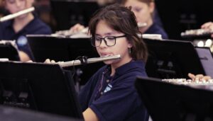 flute section in band rehearsal