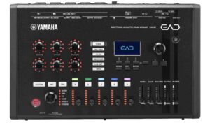 A black electro acoustic drum module.