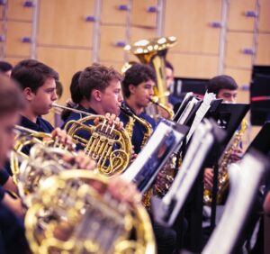 band rehearsal of French horn section 