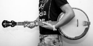 someone holding a banjo