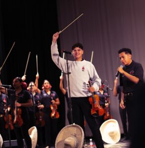 mariachi ensemble during rehearsal
