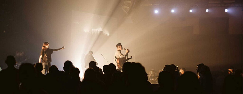 Live worship band performing on stage